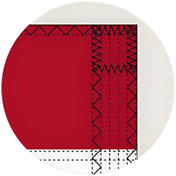 Close-up of zigzag stitch pattern