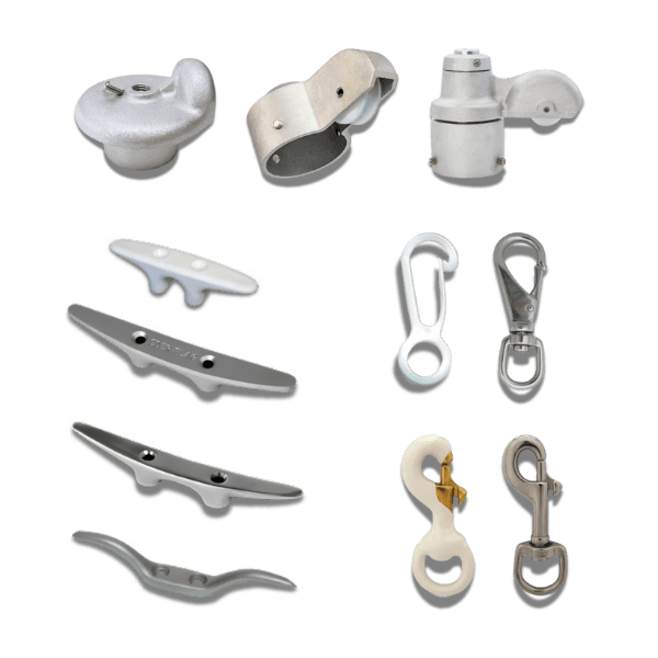 Assorted marine fittings and fixtures