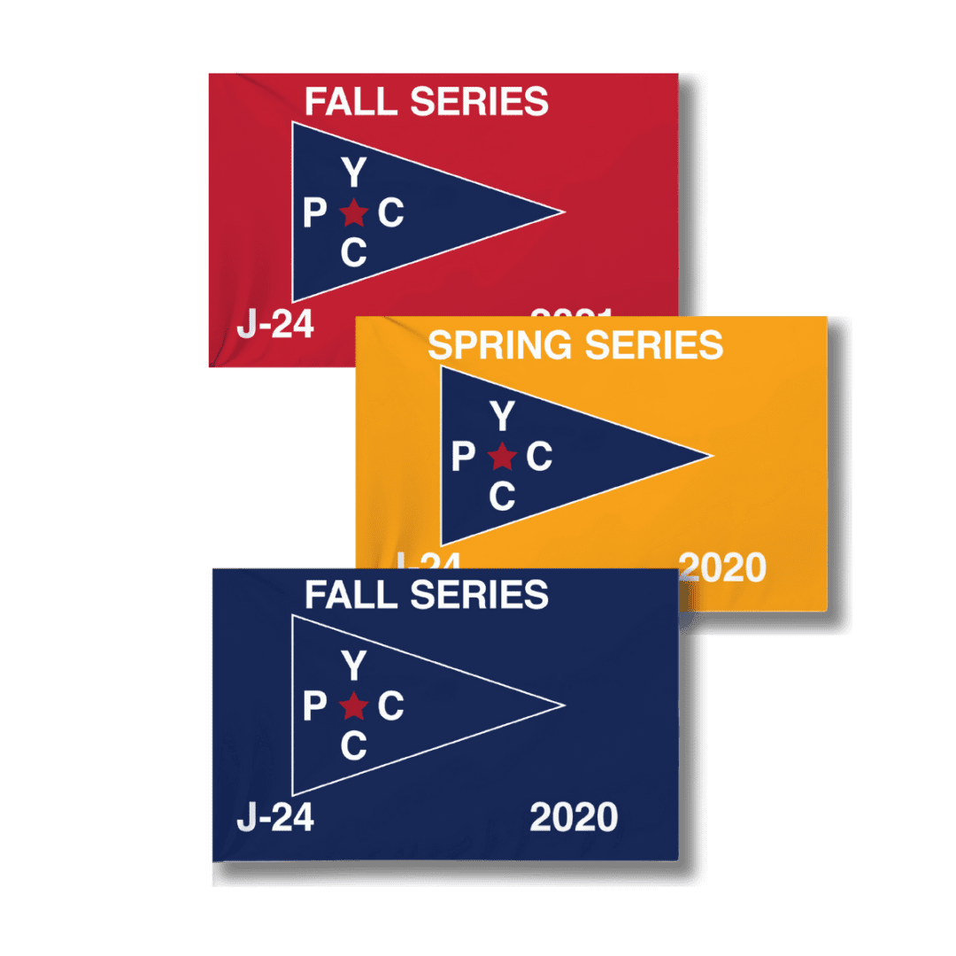 Colorful yacht club pennants
