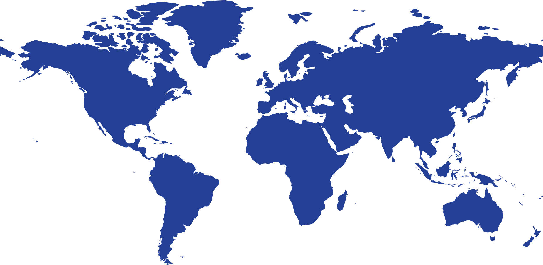World map silhouette in blue