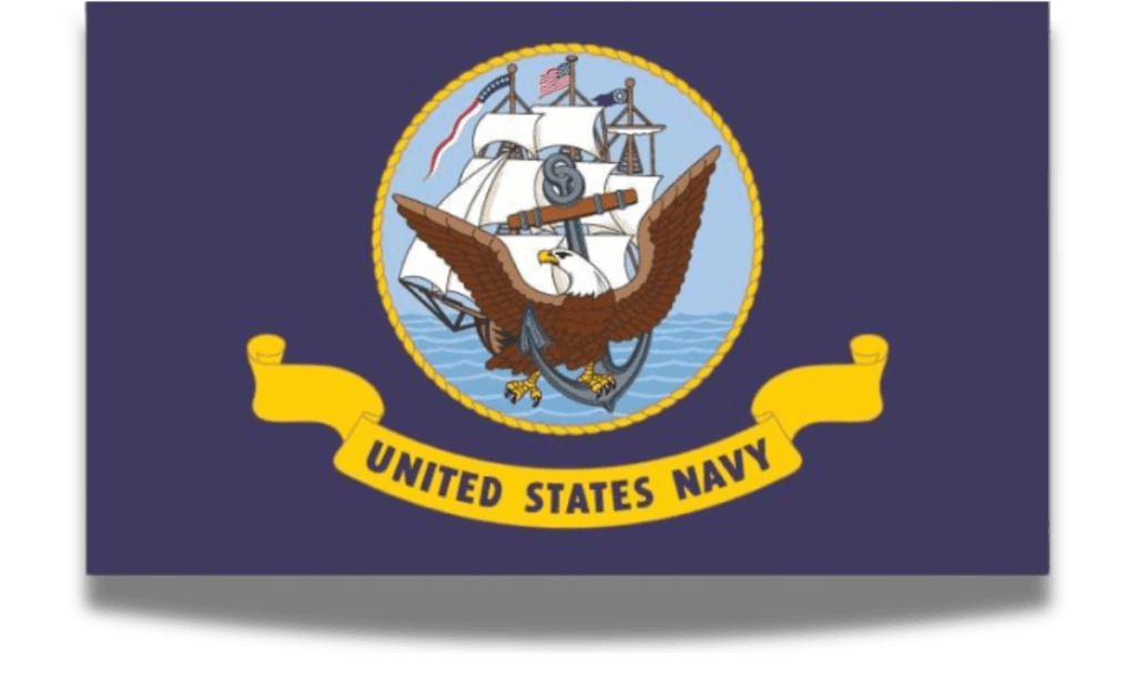 United States Navy emblem on blue background