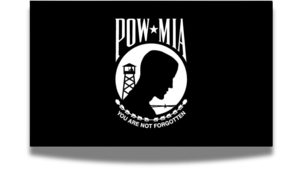 POW MIA emblem with soldier silhouette