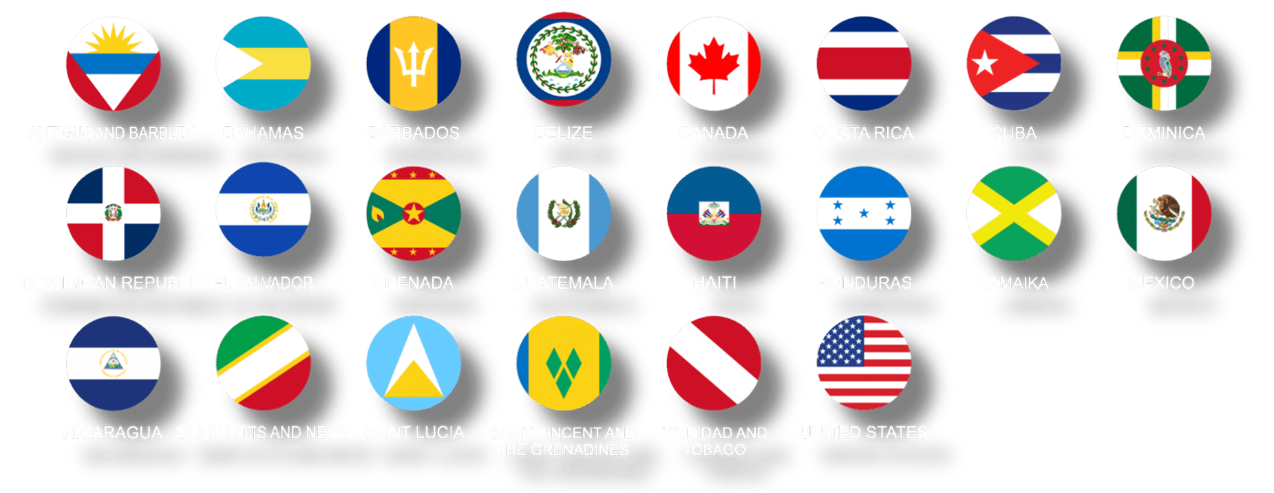 Collection of 21 national flags