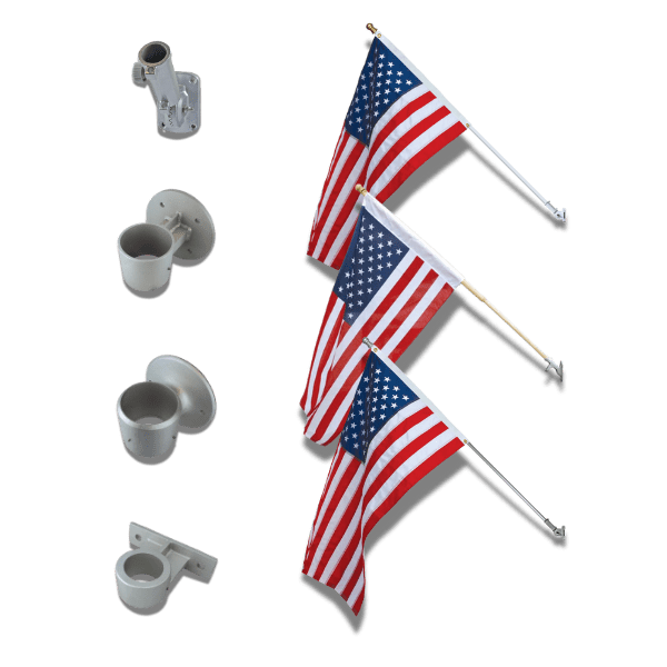 American flags with mounting brackets