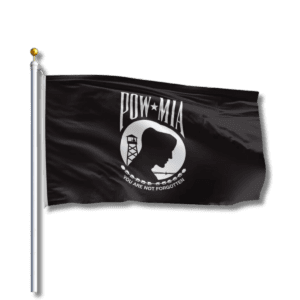 POW-MIA flag with prisoner silhouette