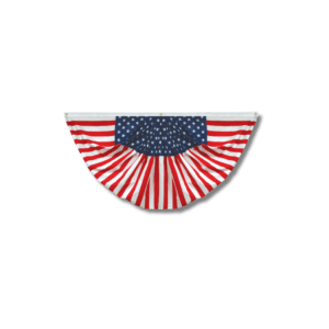Patriotic American flag bunting on black background