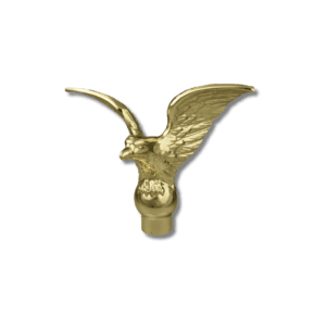 Gold eagle hood ornament with outstretched wings