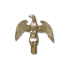 Gold eagle flagpole finial with outstretched wings
