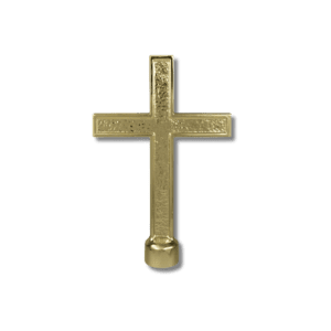 Gold Christian cross on black background