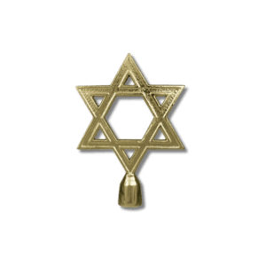 Gold Star of David ornament on black background