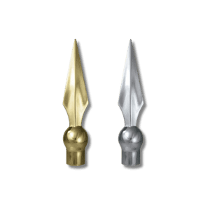 Gold and silver metal spearhead finials