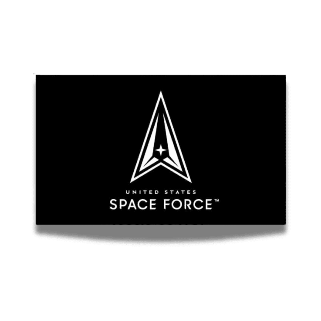 United States Space Force logo on black background