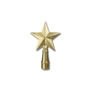 Gold star tree topper on black background