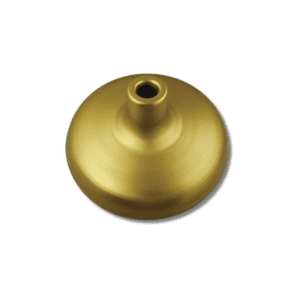 Brass pendant light canopy on black background