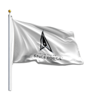 United States Space Force flag on black background