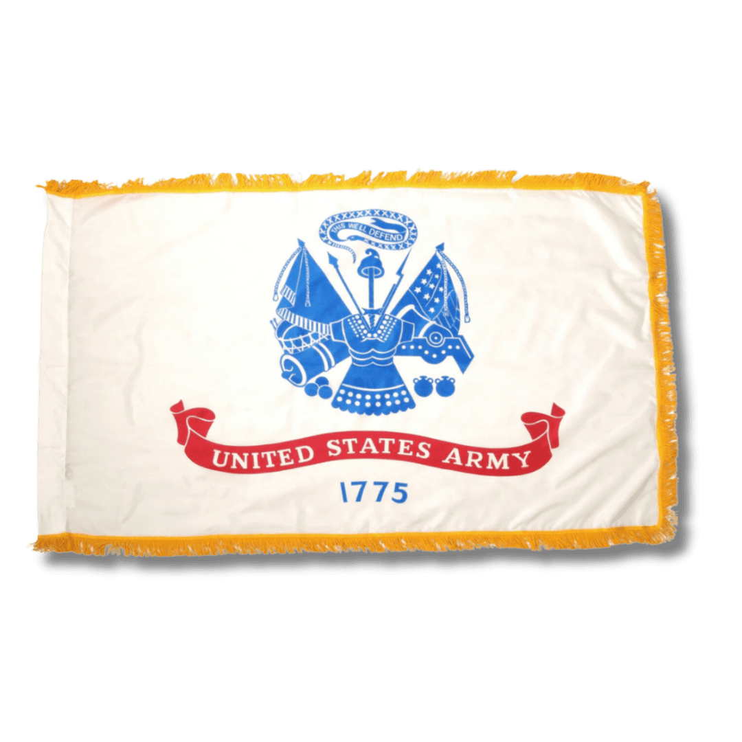 United States Army flag with yellow fringe