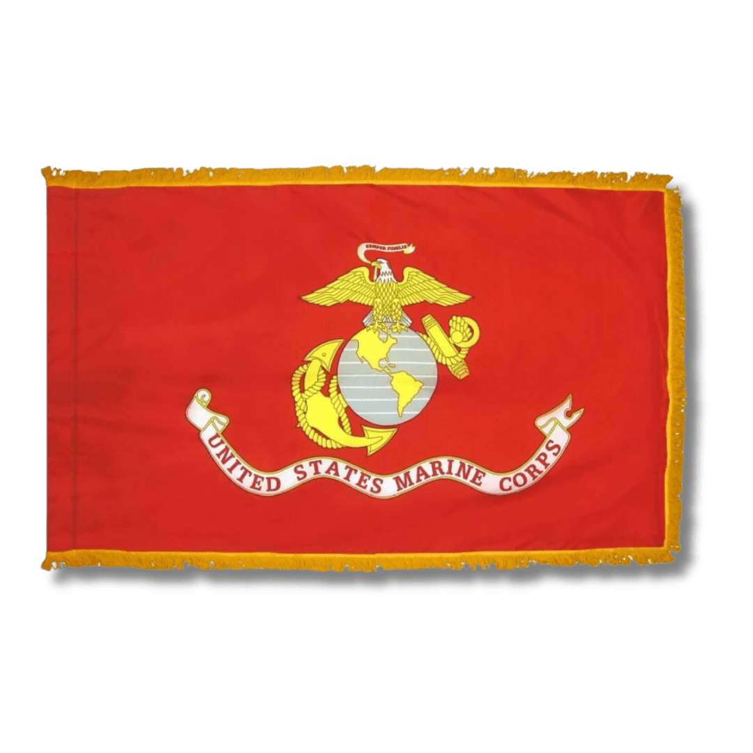 United States Marine Corps flag with emblem