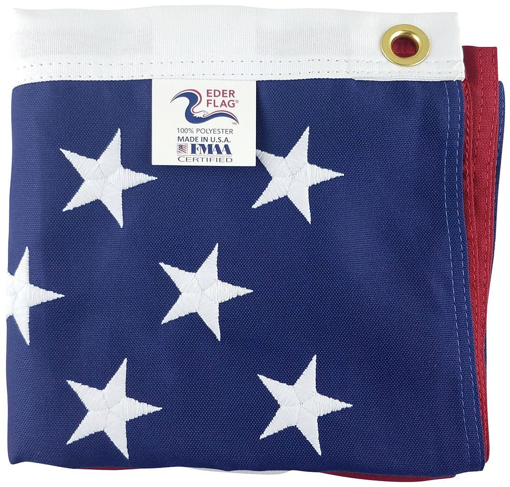 Folded U.S. flag with visible stars