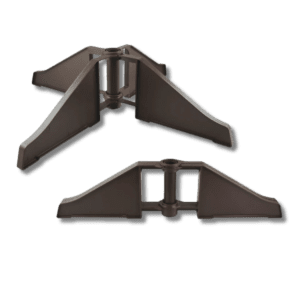 Pair of brown plastic support brackets